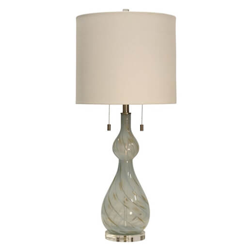 Bluegate Art Glass & Clear Acrylic Base Table Lamp