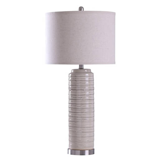 Solid Ceramic Fabric Wrapped Texture in Soft Ivory