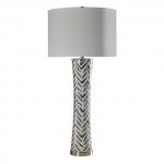 Tigris Striped Ceramic & Metal Base Table Lamp