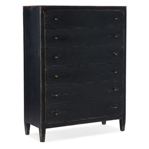 Ciao Bella 6 Drawer Tall Chest Black